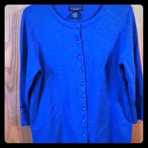 Sapphire blue 💙 cardigan w 3/4 length & buttons